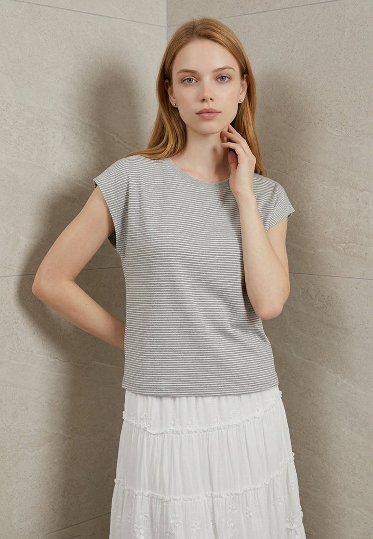 Plain B. Striped Sleeveless Cotton Top