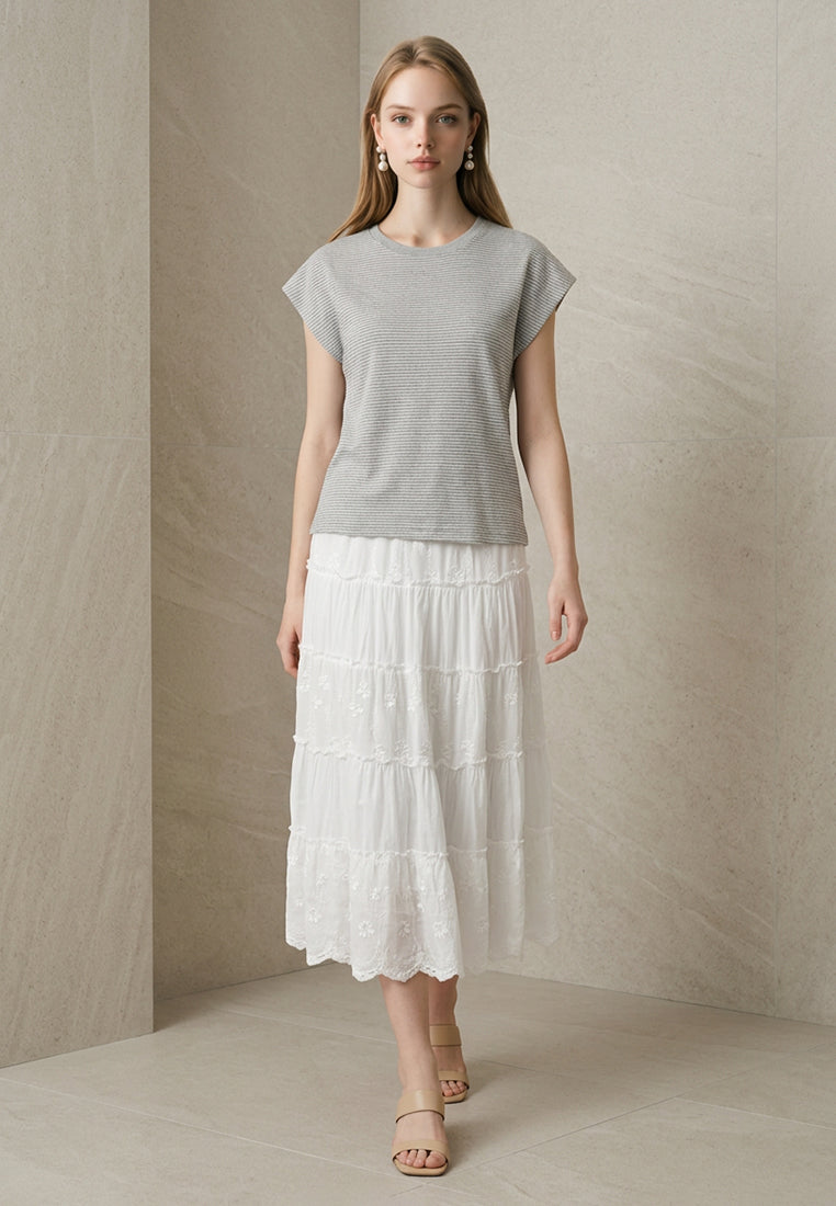 Plain B. Striped Sleeveless Cotton Top