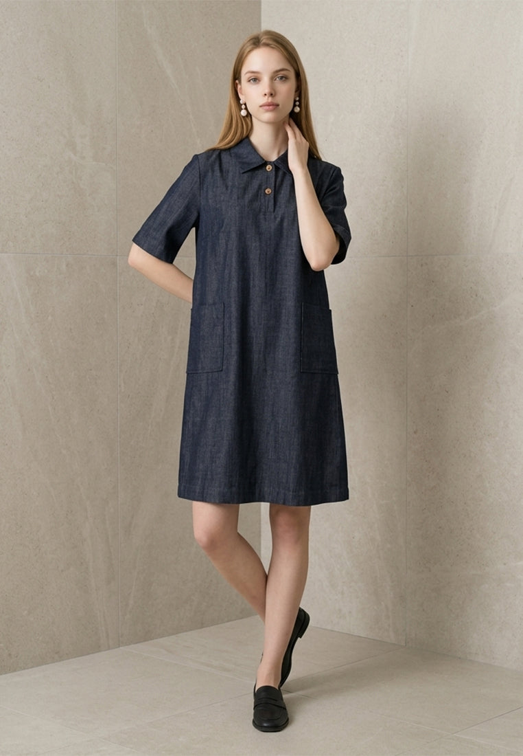 Plain B. Short Sleeve Polo Shirt Dress