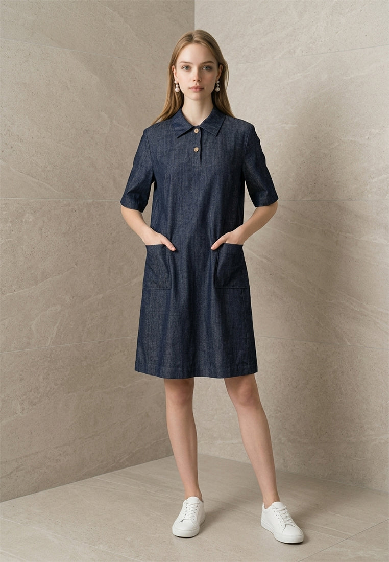 Plain B. Short Sleeve Polo Shirt Dress
