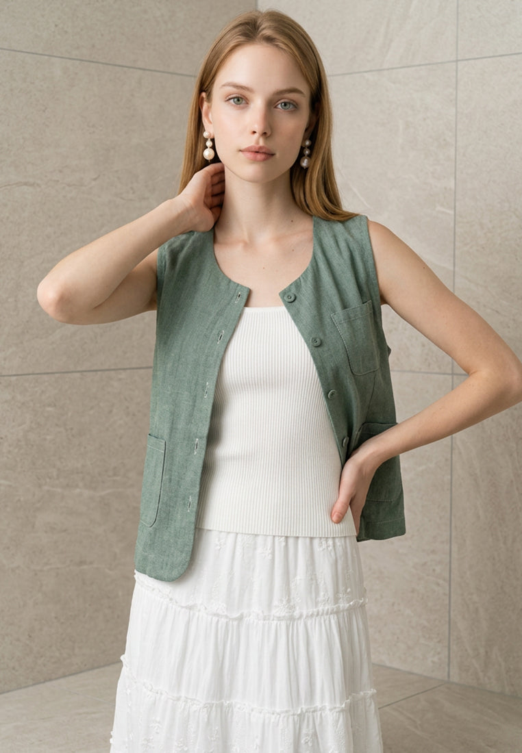 Plain B. Sleeveless Denim Vest