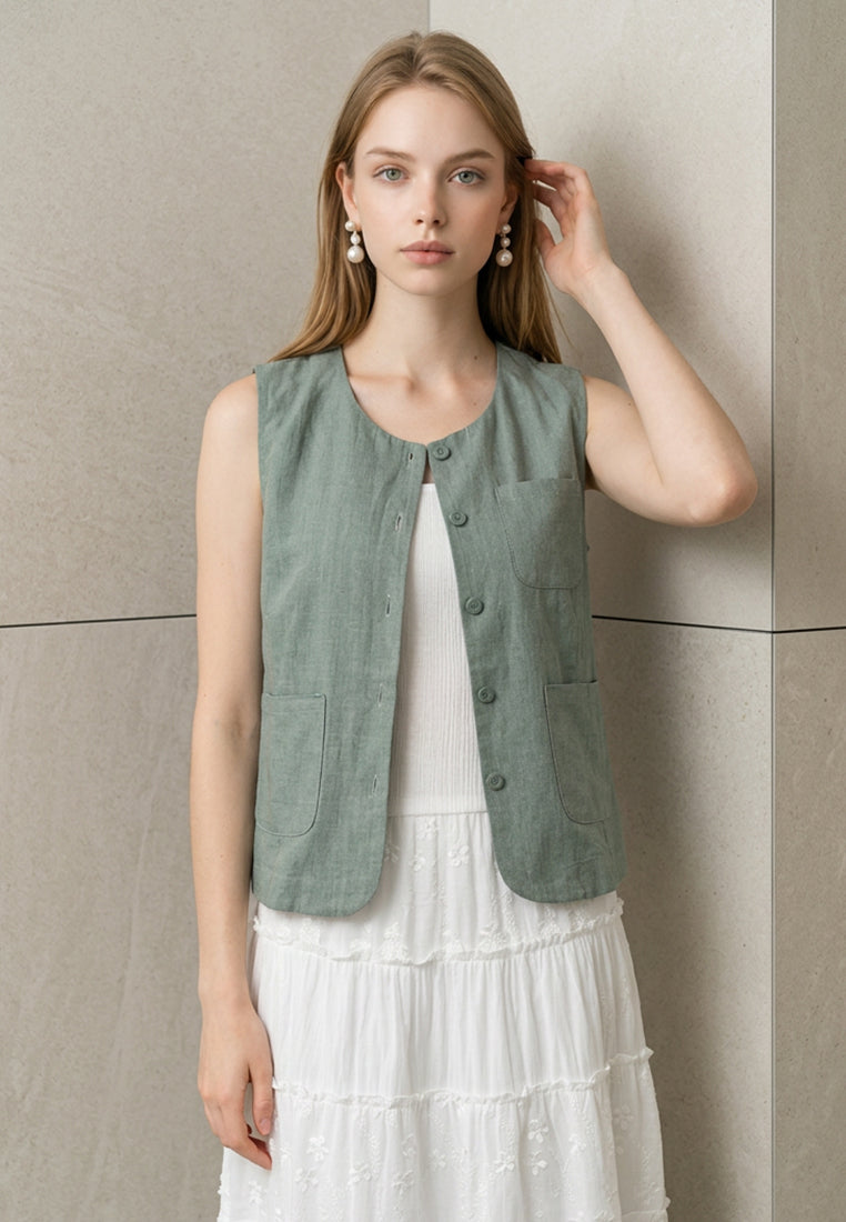 Plain B. Sleeveless Denim Vest