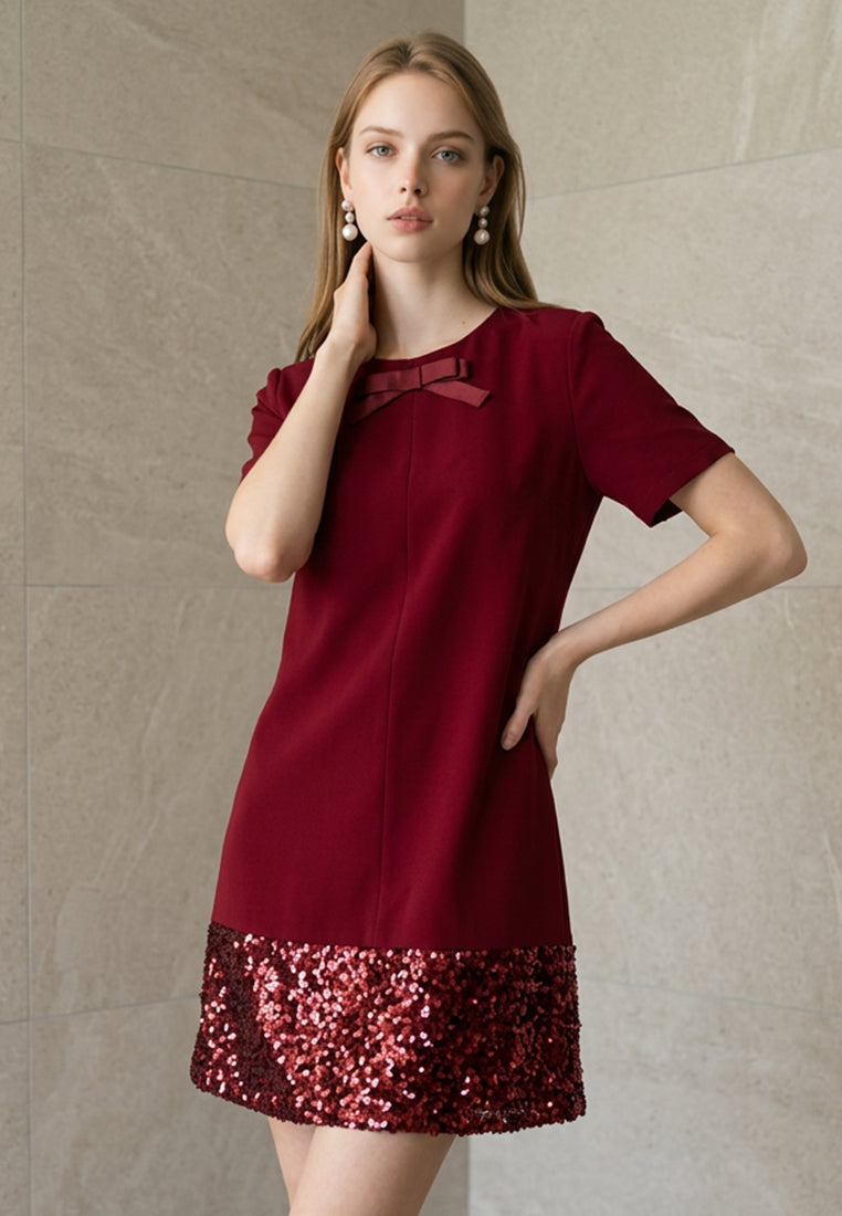 BebeButterfly Sequin Hem Dress