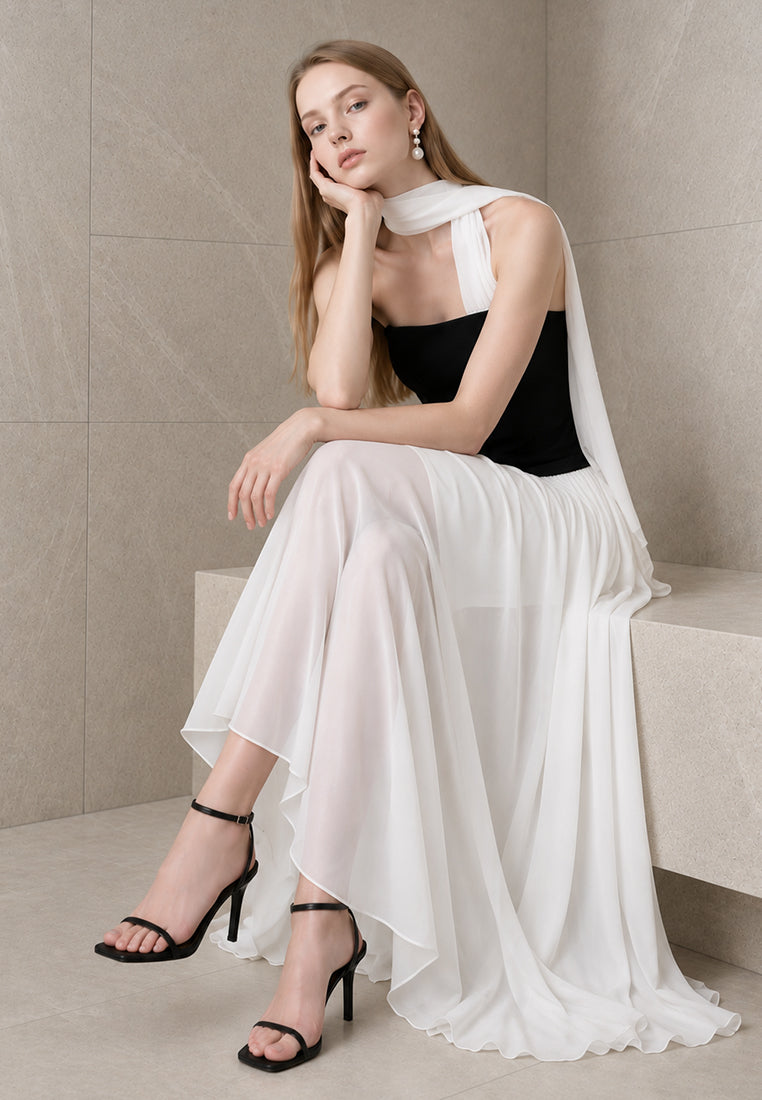 BebeBeige Asymmetric Maxi Dress