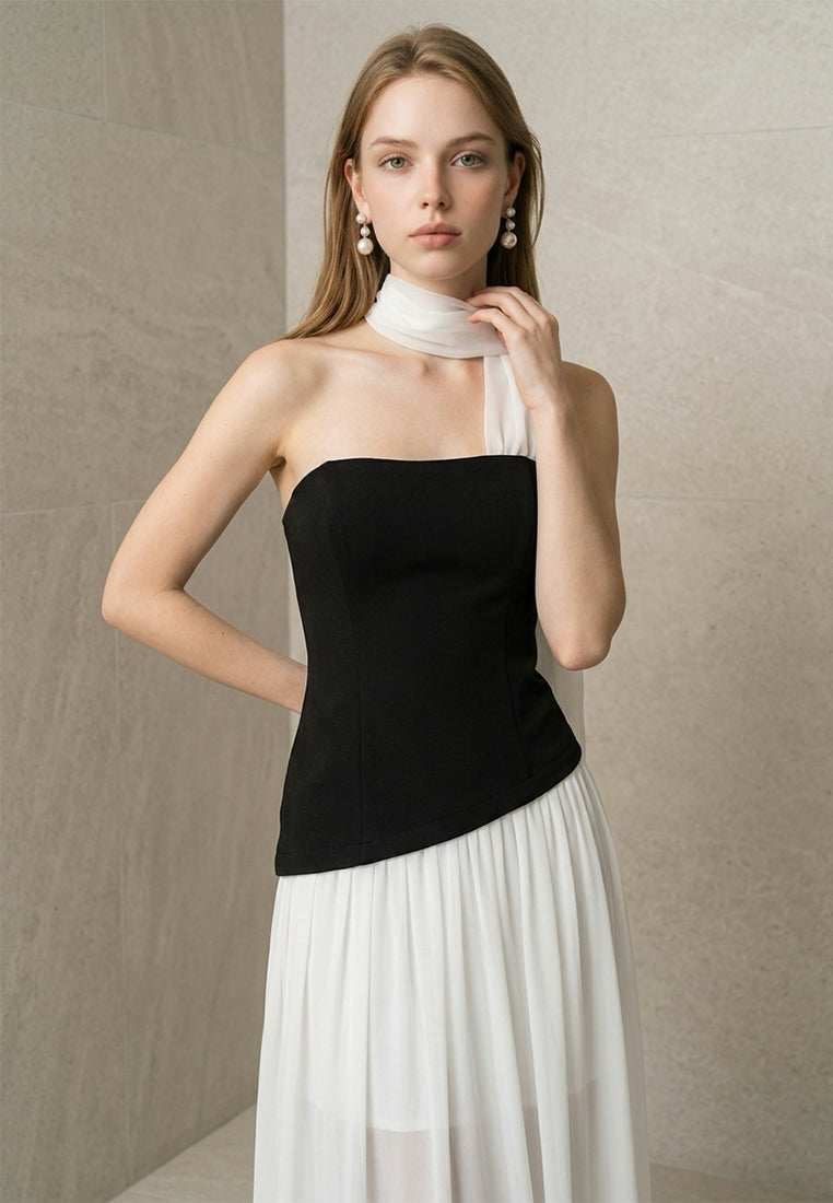 BebeBeige Asymmetric Maxi Dress