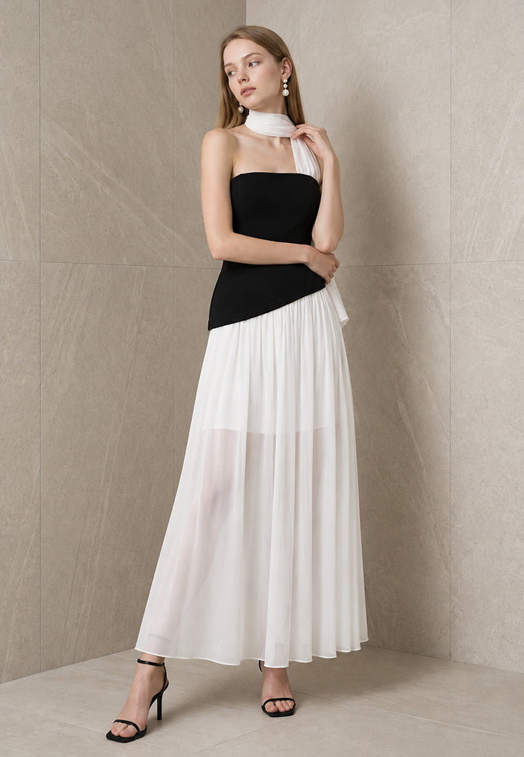 BebeBeige Asymmetric Maxi Dress