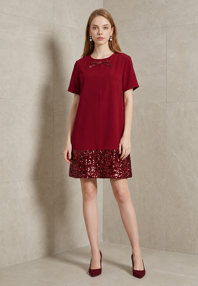 BebeButterfly Sequin Hem Dress