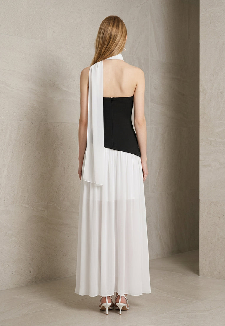 BebeBeige Asymmetric Maxi Dress