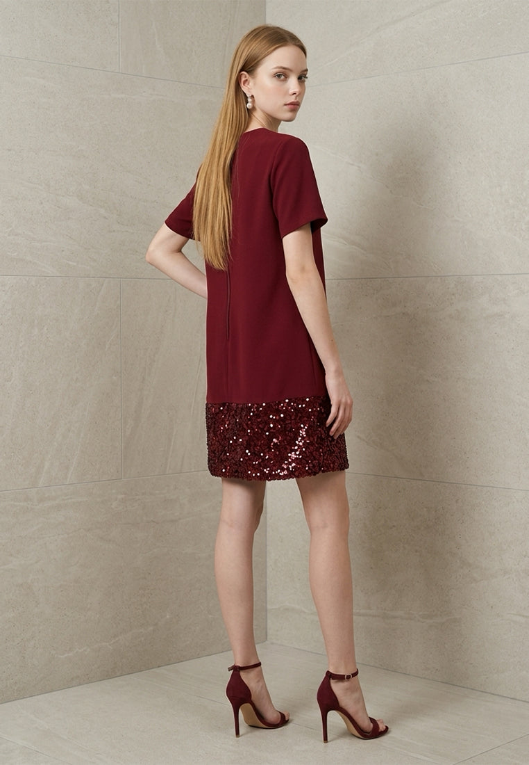 BebeButterfly Sequin Hem Dress