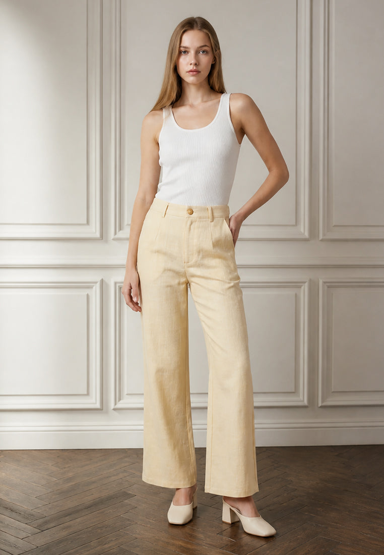 BebeBeige High-Rise Tailored Suiting Trousers