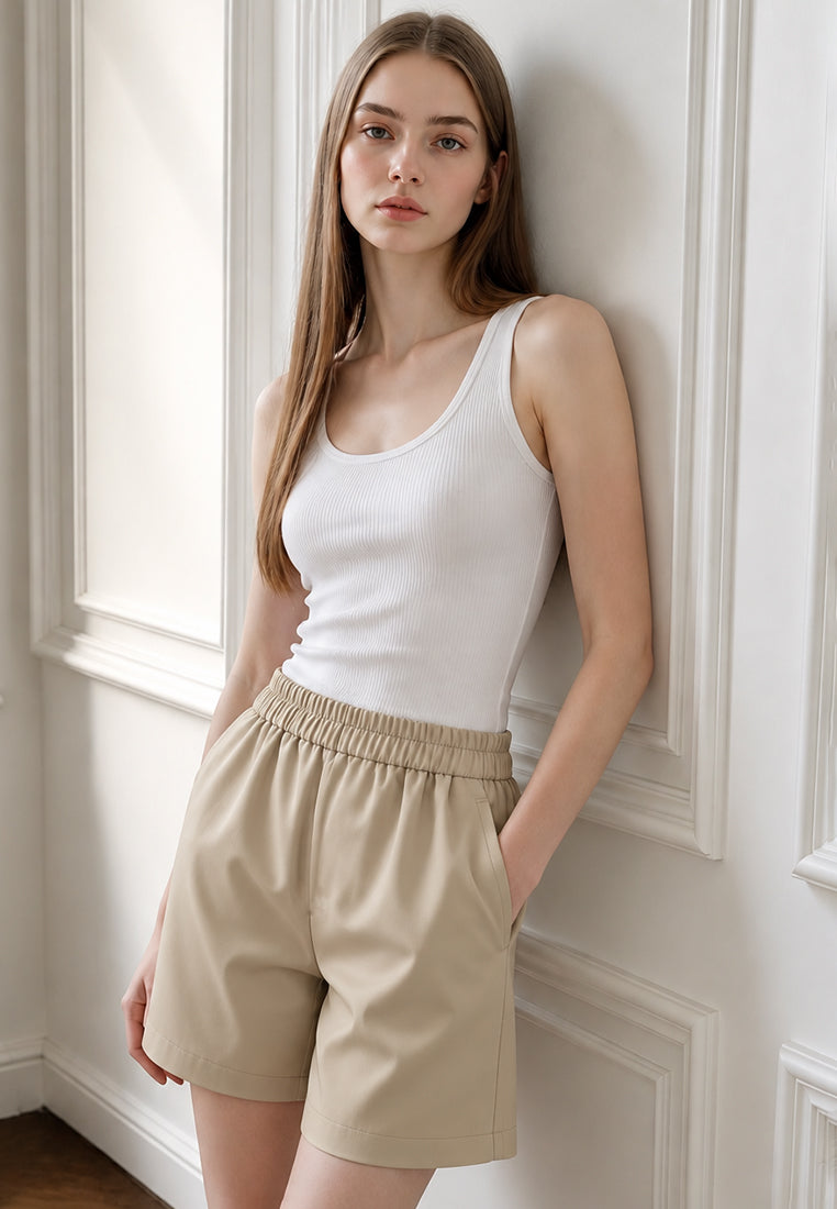 Plain B. Elastic-Waist Shorts