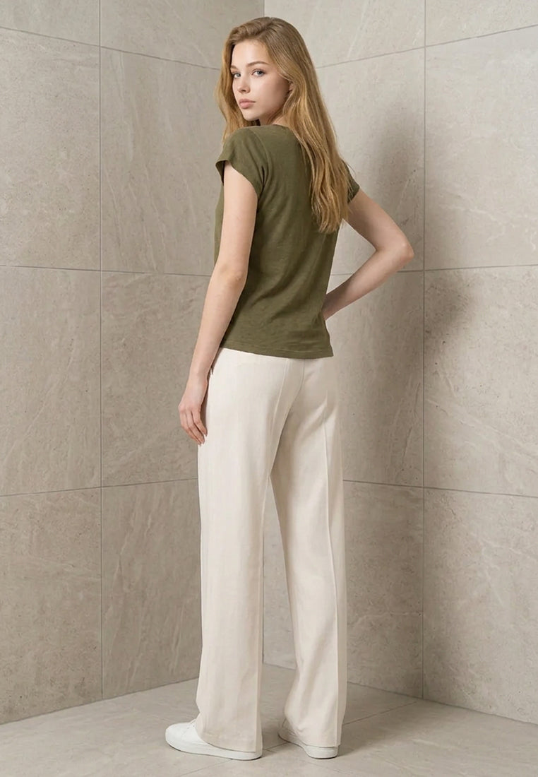 Plain B. Layered V-Neck Cap-Sleeve Top