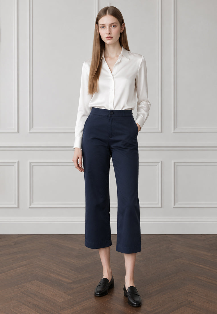 Plain B. Hight Waist Boot Cropped Trousers
