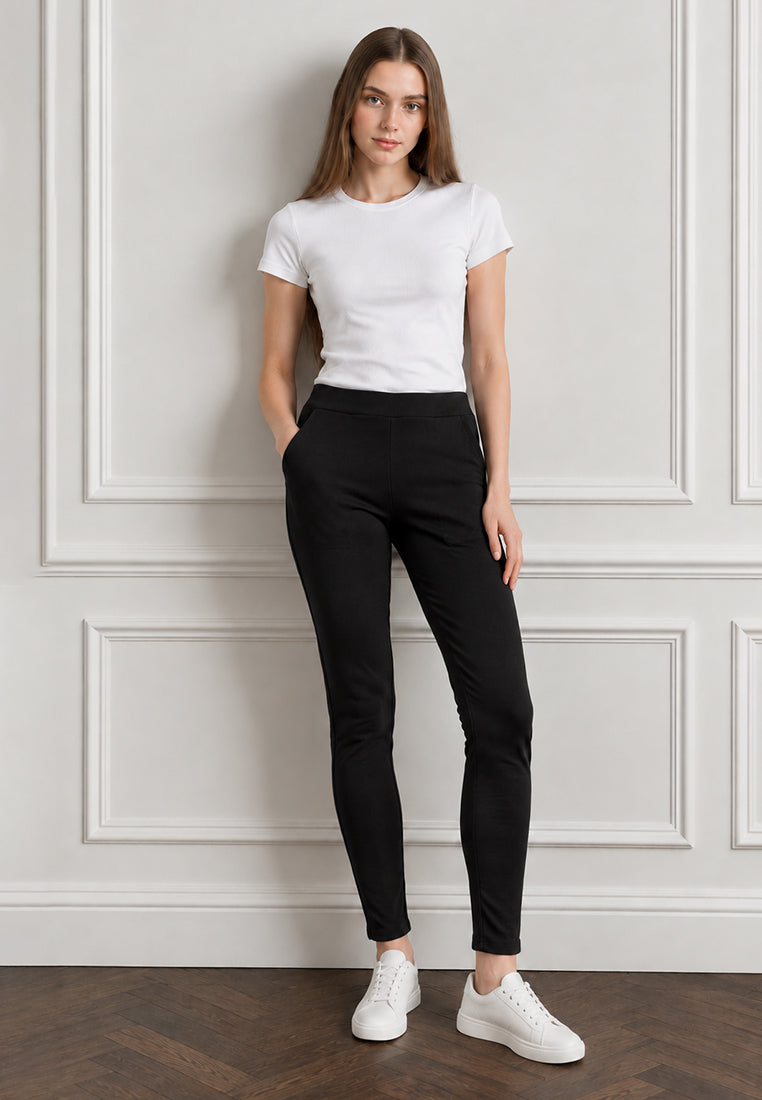 Plain B. High-Waist Ankle Skinny Legging with Pockets