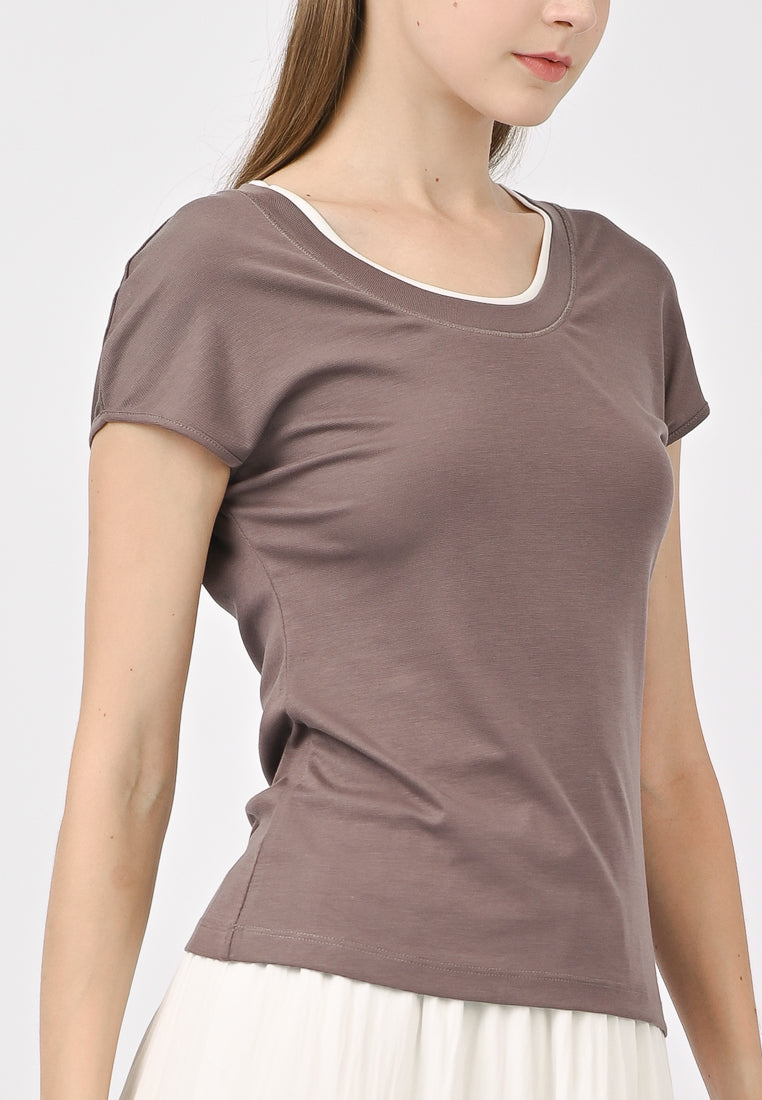 Plain B. Wide-Neck T-Shirt