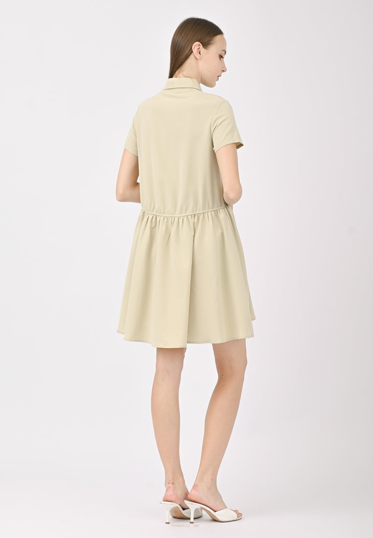 Plain B. Collar Flared Mini Dress