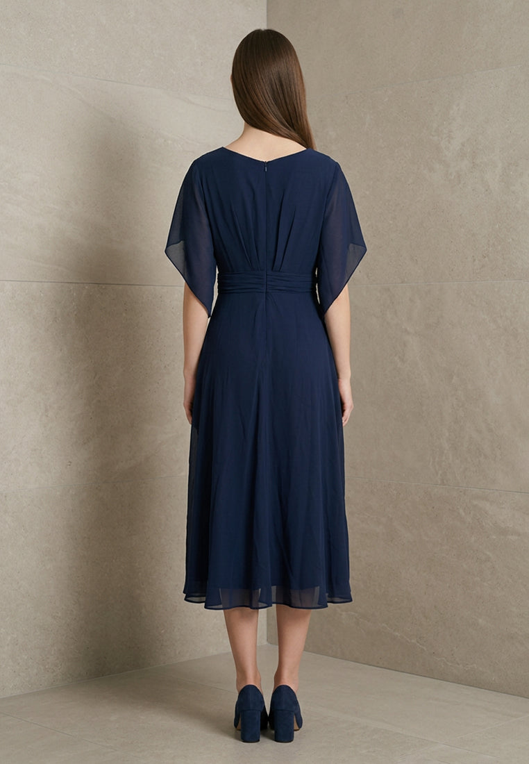 BebeButterfly Chiffon Midi Dress