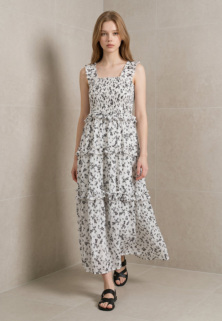 Plain B. Floral Layer Midi Dress