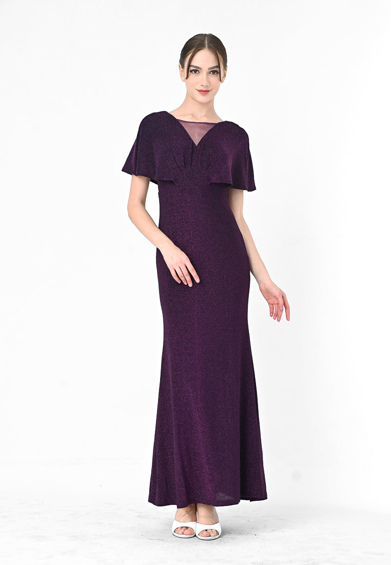 BebeButterfly Glitter Maxi Dinner Dress