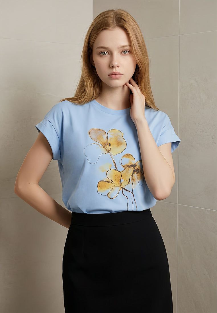 Plain B. Floral Graphic Short Sleeve T-Shirt