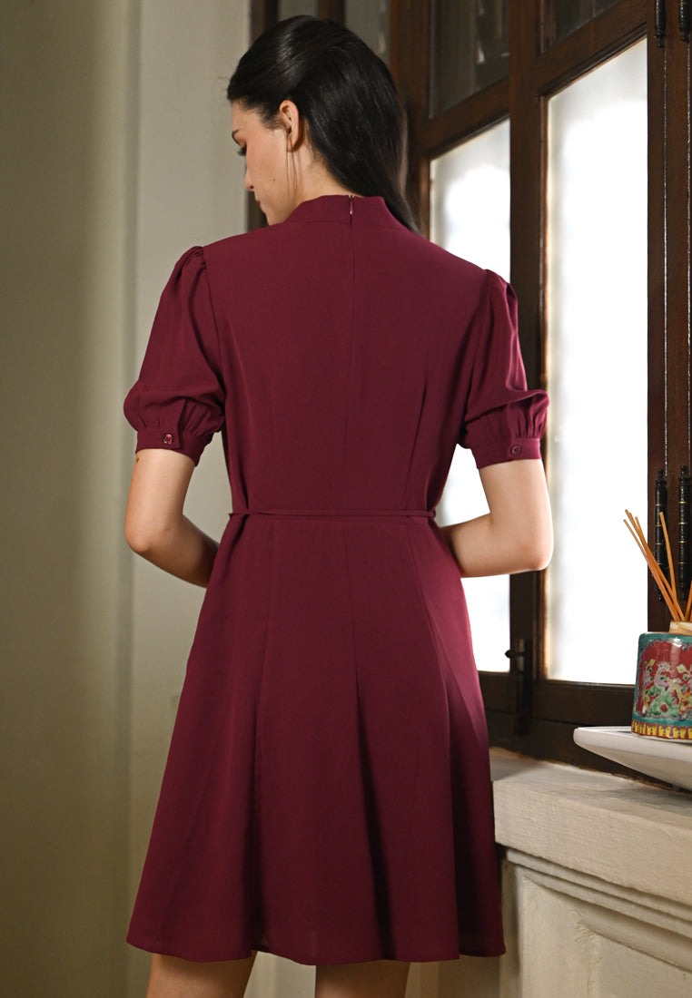 BebeBeige Wrap-Style Work Dress