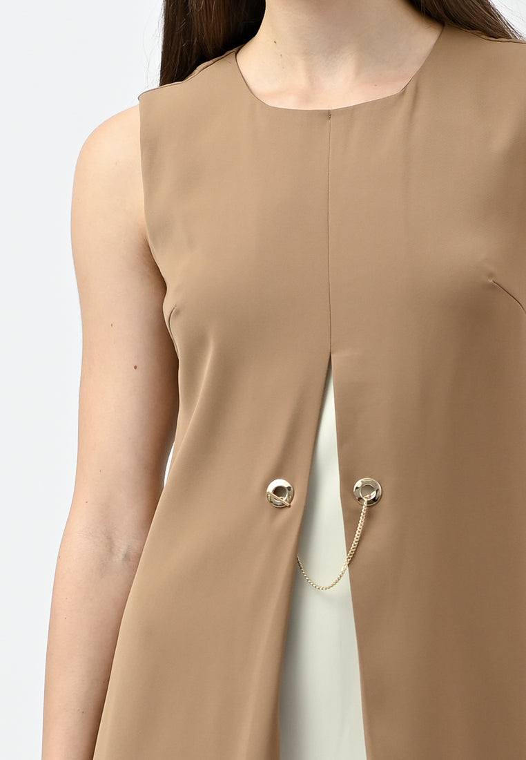 BebeBeige Sleeveless Work Dress