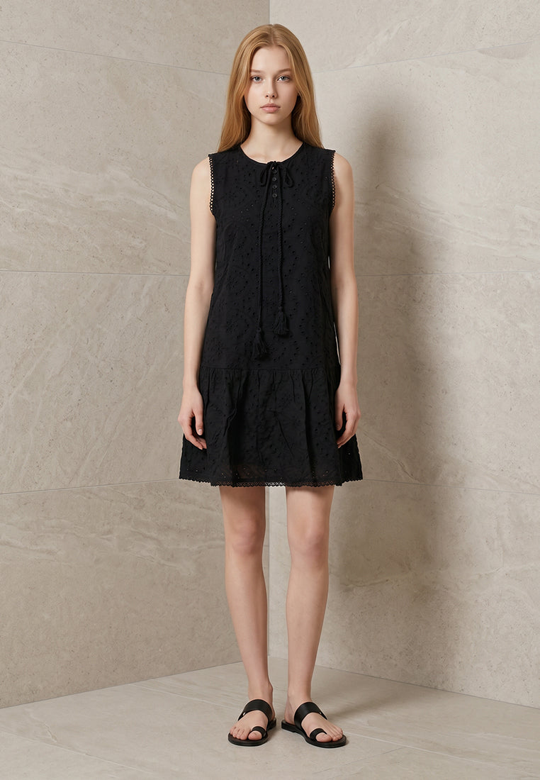 Plain B. Embroidered Eyelet Sleeveless Dress