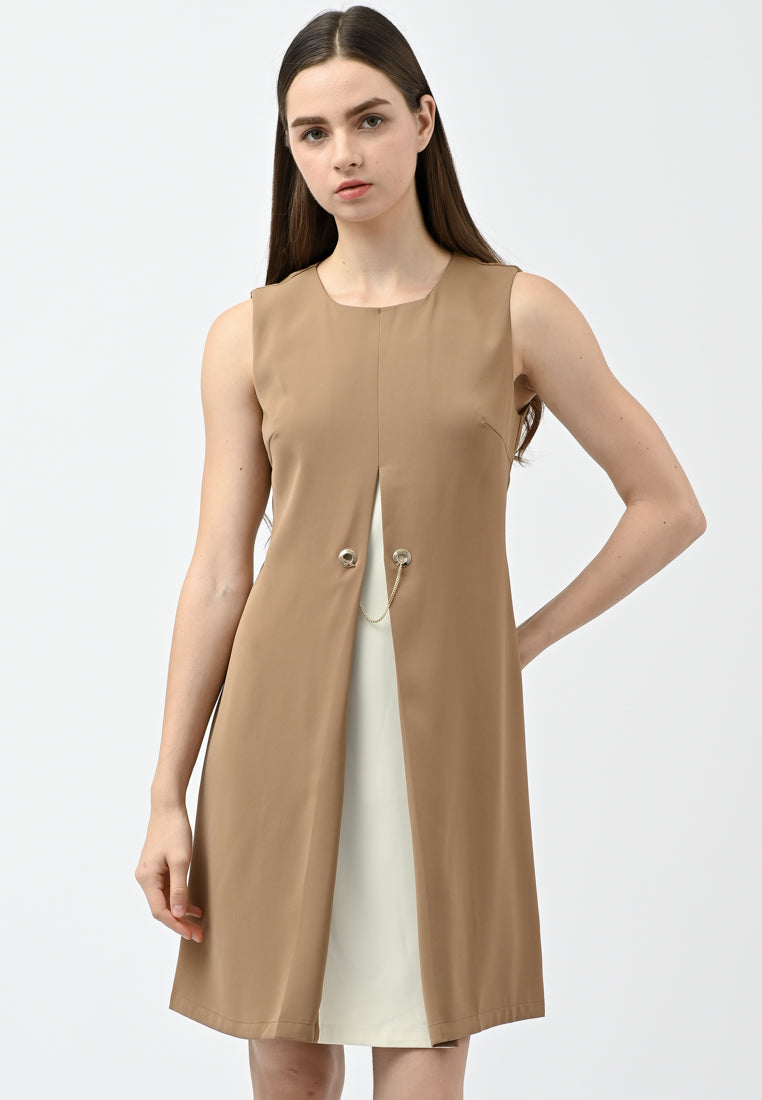 BebeBeige Sleeveless Work Dress