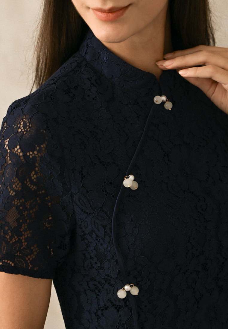 BebeButterfly Lace Midi Dress