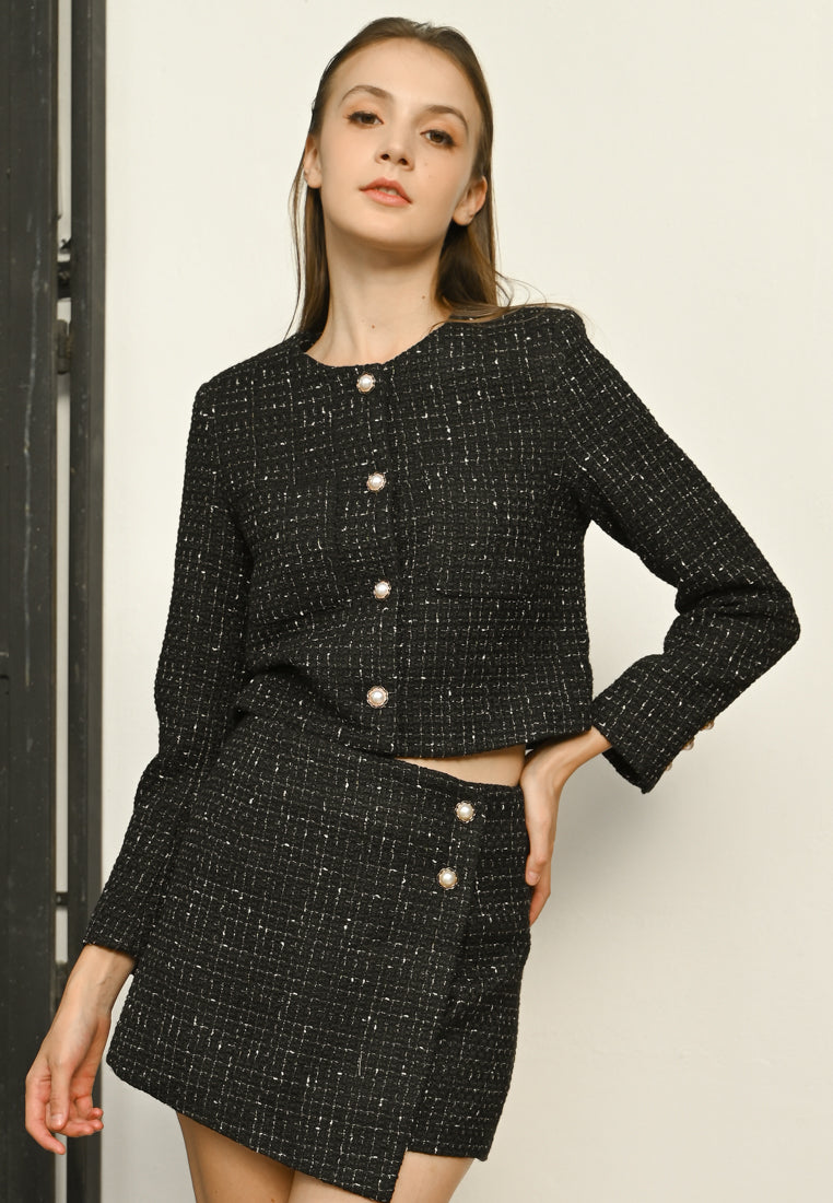 BebeBeige Tweed-Style Blazer