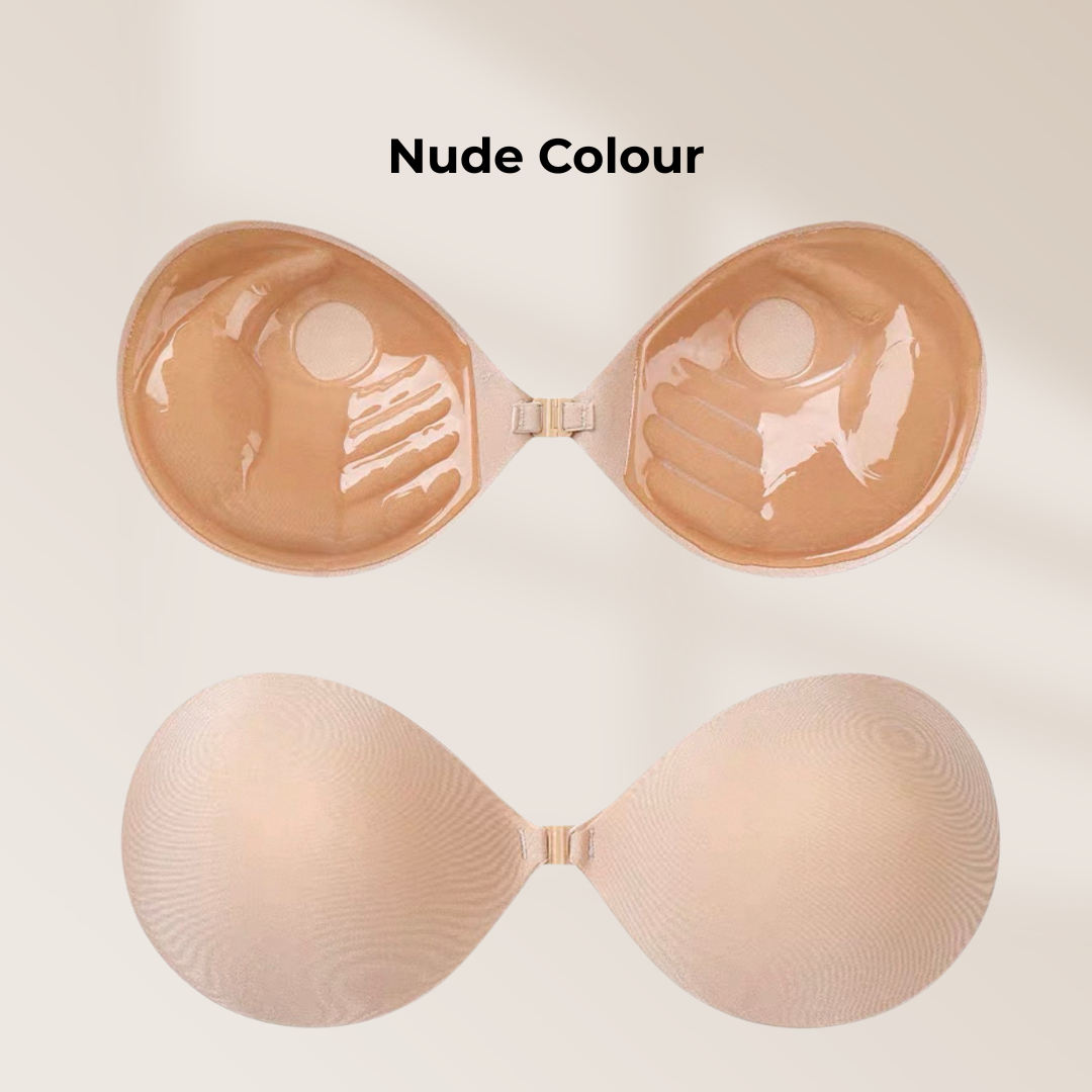 BebeButterfly Seamless Invisible Adhesive Push Up Nu Bra Stick On Front Buckle Wedding Silicone Bra