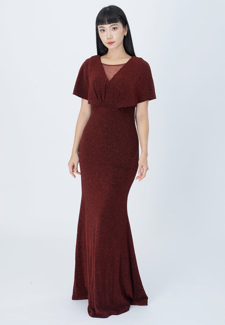 BebeButterfly Glitter Maxi Dinner Dress