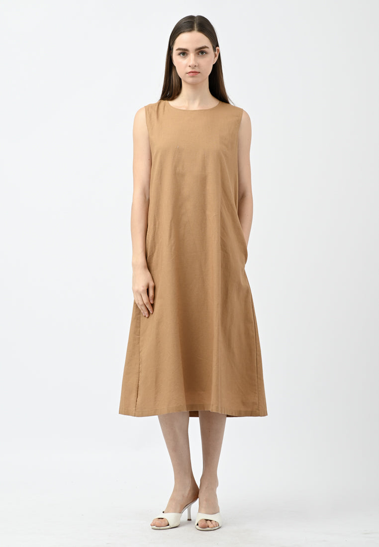 Plain B. Sleeveless Linen Dress