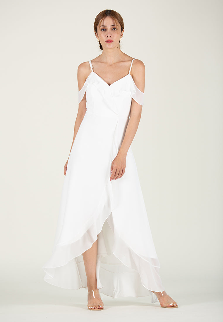 BebeBeige Cold Shoulder Dinner Dress