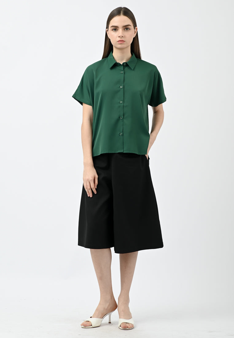 BebeBeige Collar Shirt Top
