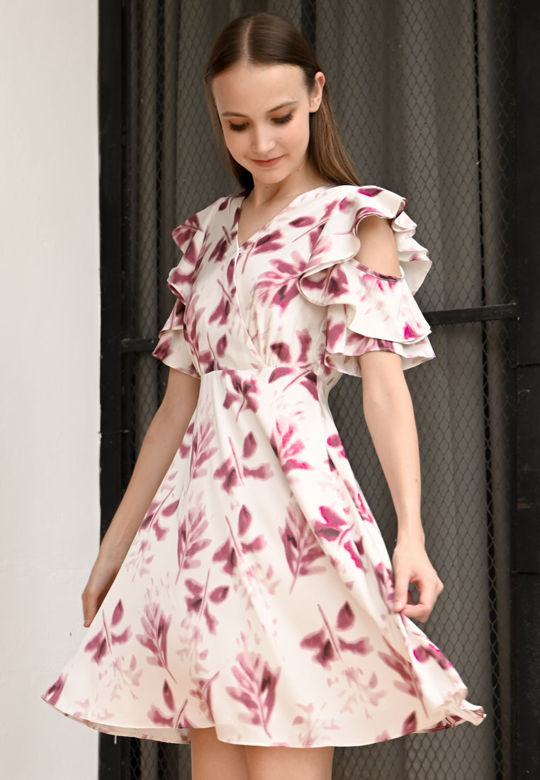 BebeButterfly Cold-shoulder Mini Dress
