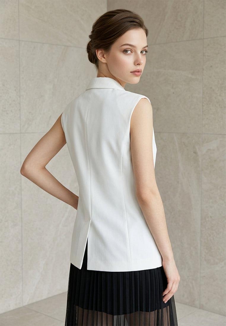 BebeBeige Sleeveless Blazer Coats