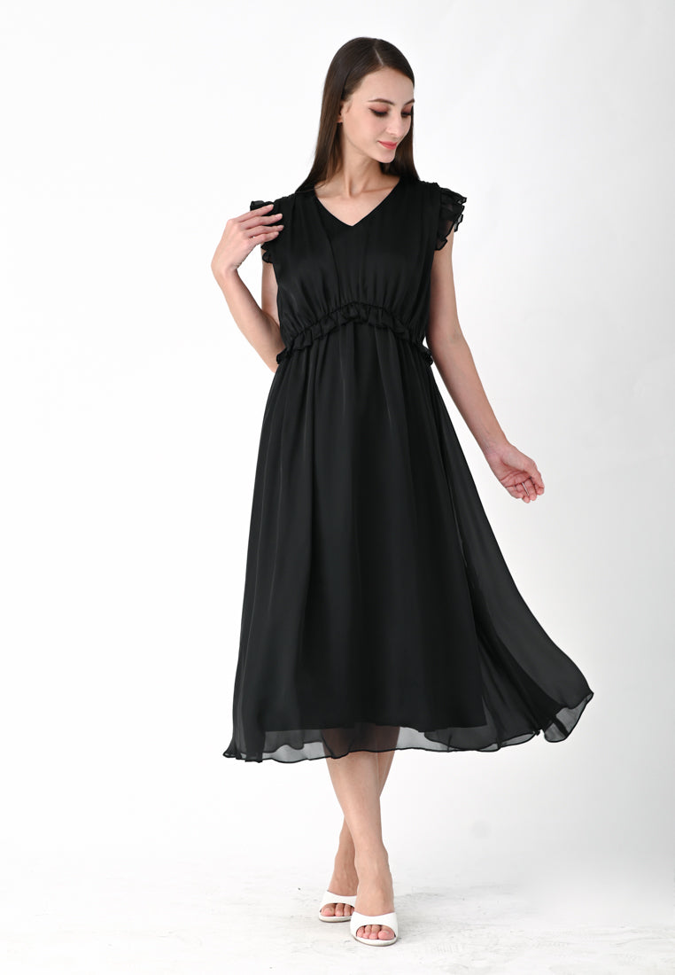 BebeBeige Sleeveless Midi Dress