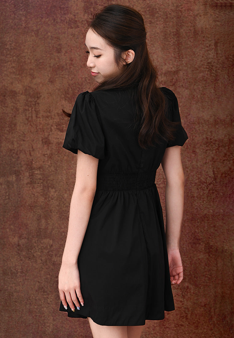 Plain B. V-neck Mini Dress