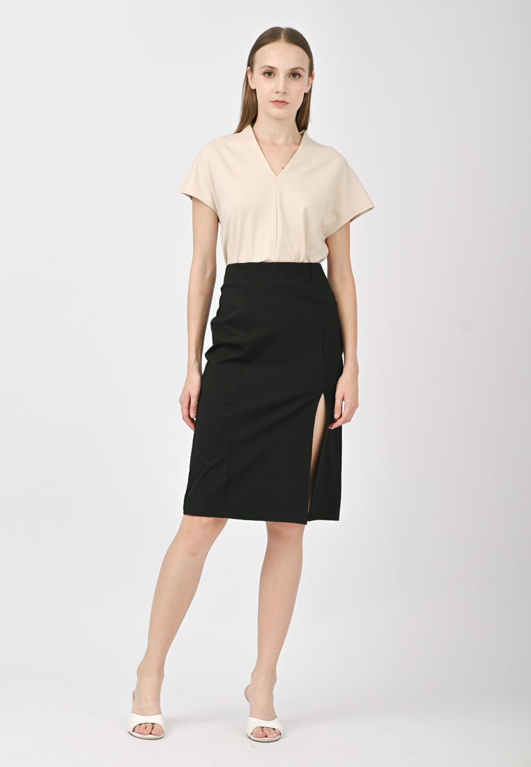 BebeBeige Slit On Pencil Skirt