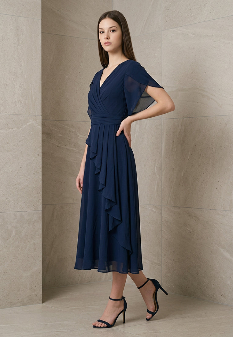 BebeButterfly Chiffon Midi Dress