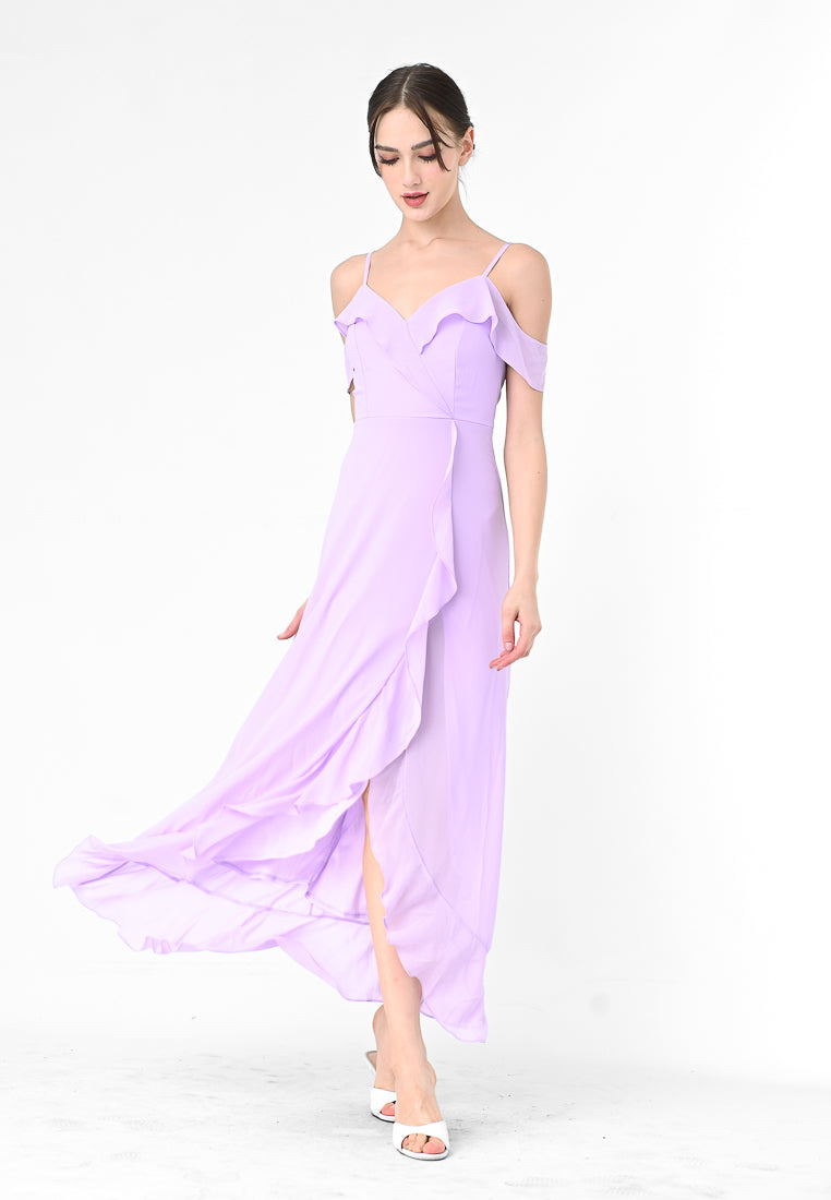 BebeBeige Cold Shoulder Dinner Dress