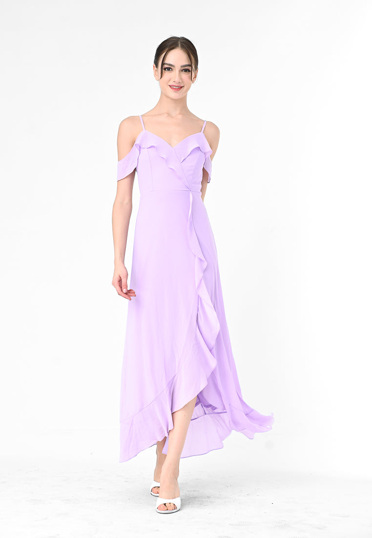 BebeBeige Cold Shoulder Dinner Dress