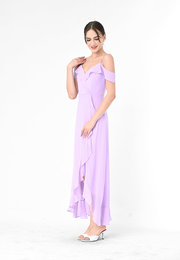 BebeBeige Cold Shoulder Dinner Dress