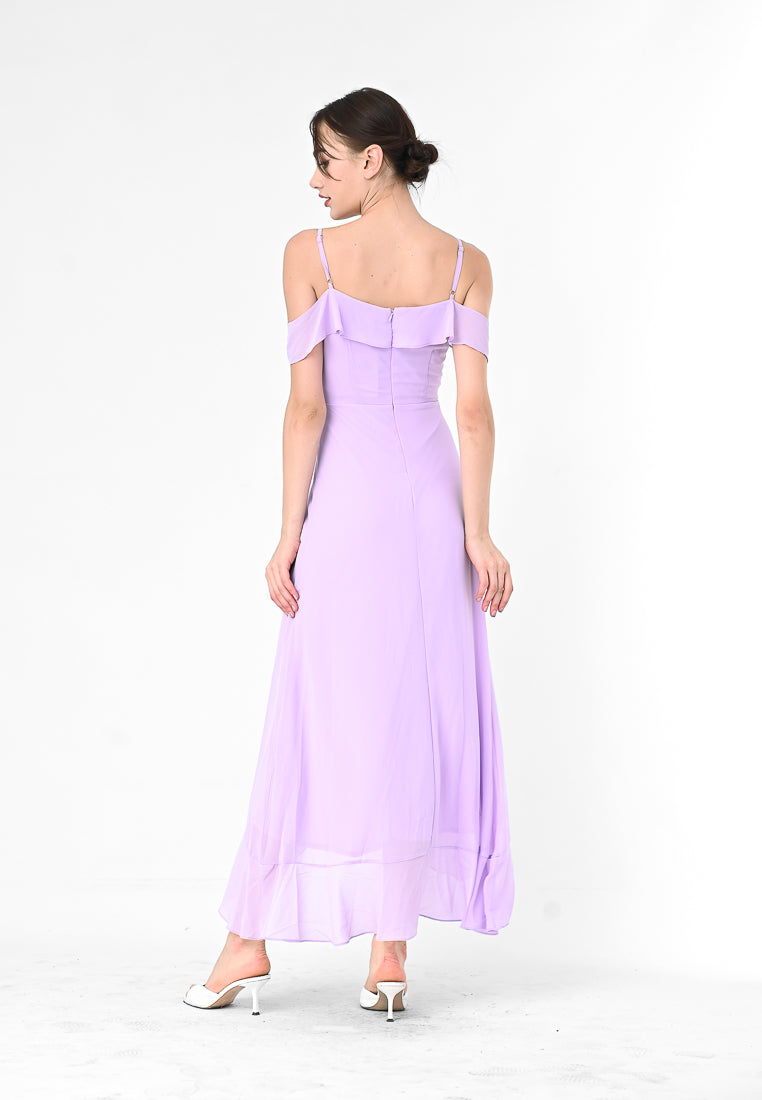 BebeBeige Cold Shoulder Dinner Dress