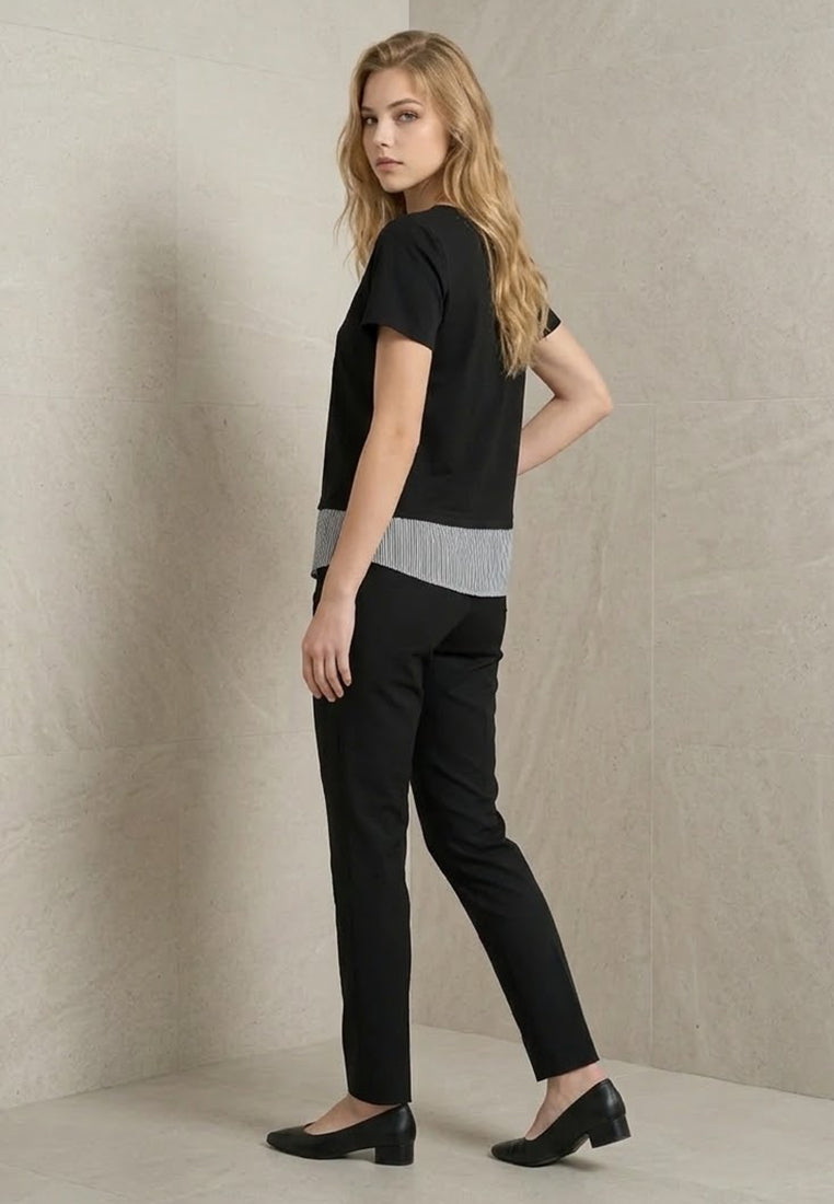 Plain B. Notch-Neck Cotton Tee