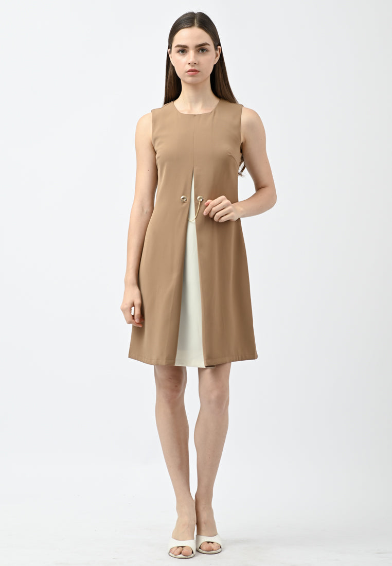 BebeBeige Sleeveless Work Dress