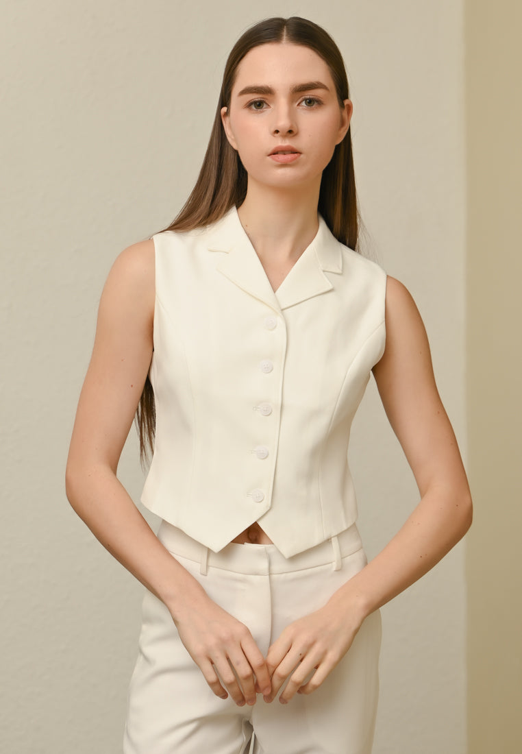 BebeBeige Sleeveless V-Neck Vest