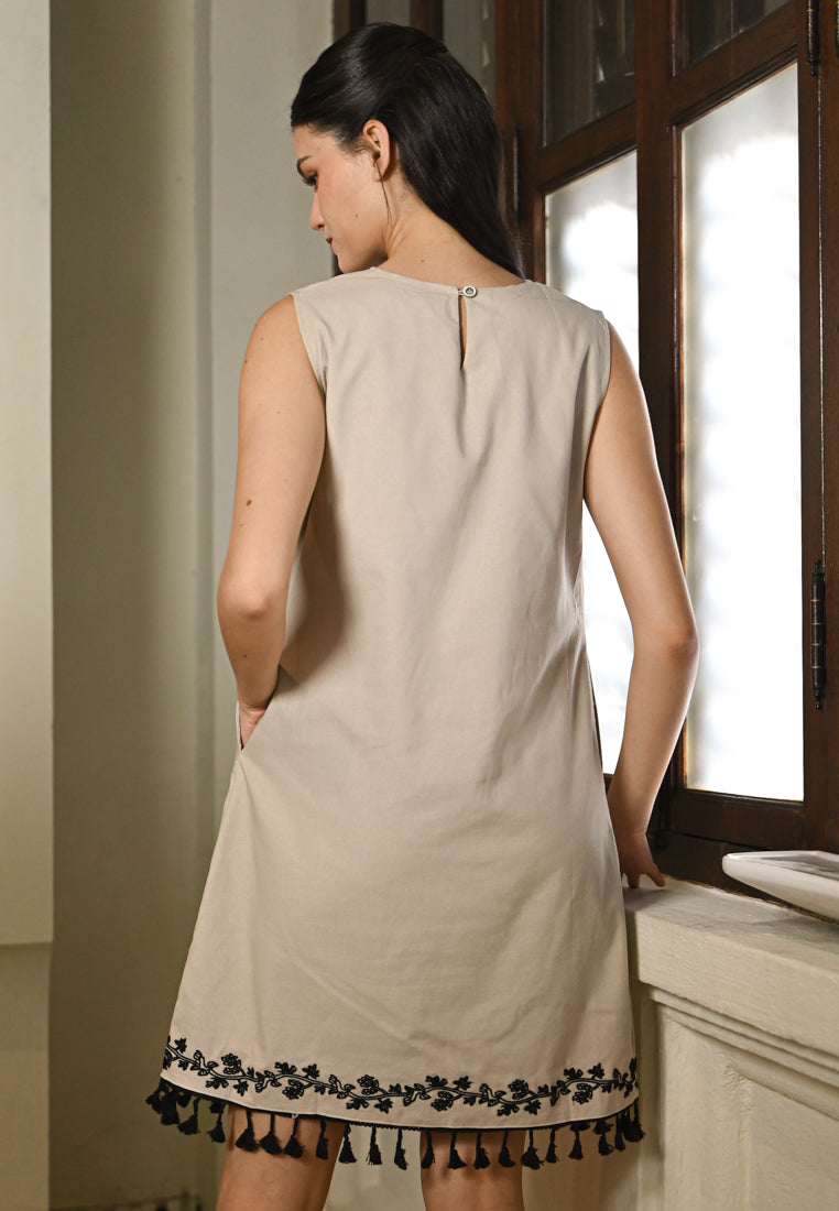 Plain B. Linen Sleeveless Mini Dress