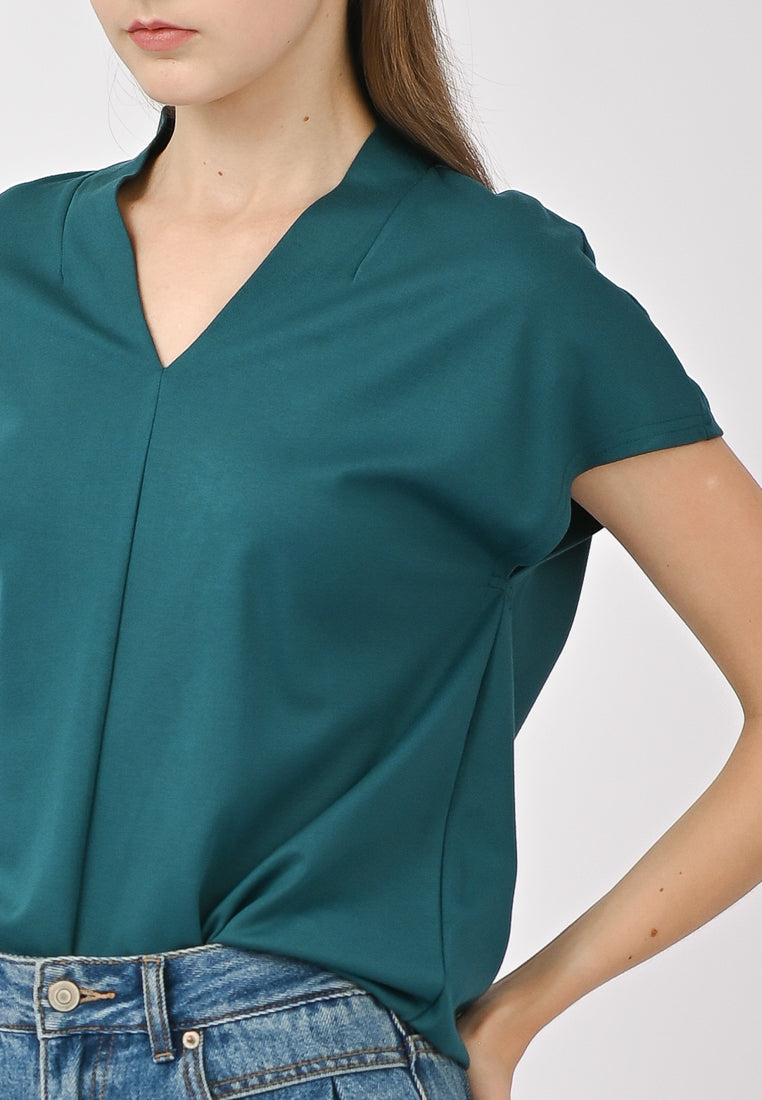 BebeBeige V-Neck Shirt Top